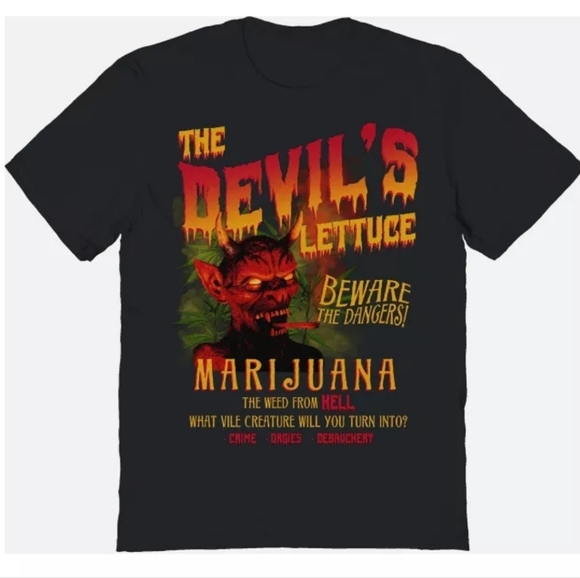 Spencers Graohic Tee The Devils Lettuce Xl Black Red New - Picture 1 of 5